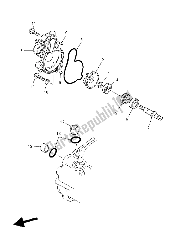 Toutes les pièces pour le Pompe à Eau du Yamaha WR 450F 2004