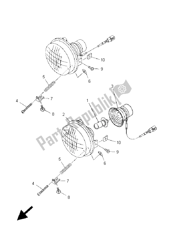 Tutte le parti per il Faro del Yamaha YXR 700F Rhino 2009