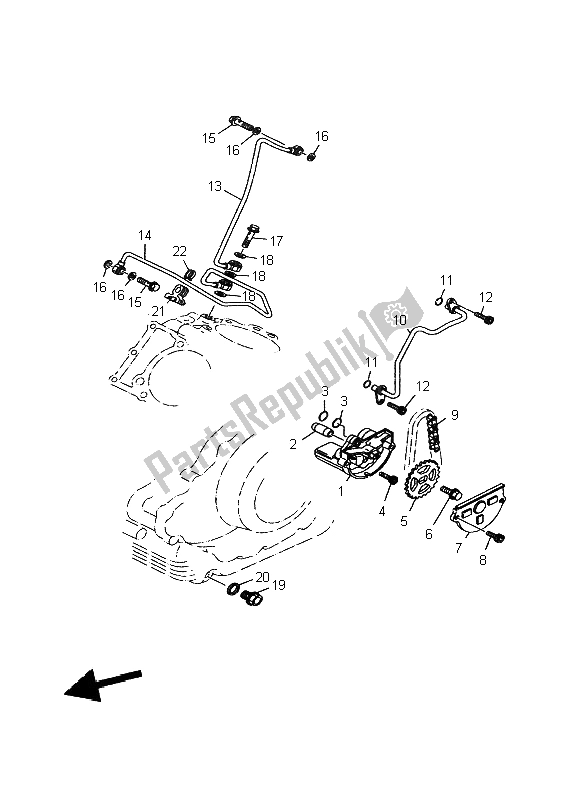 Tutte le parti per il Pompa Dell'olio del Yamaha BT 1100 Bulldog 2004