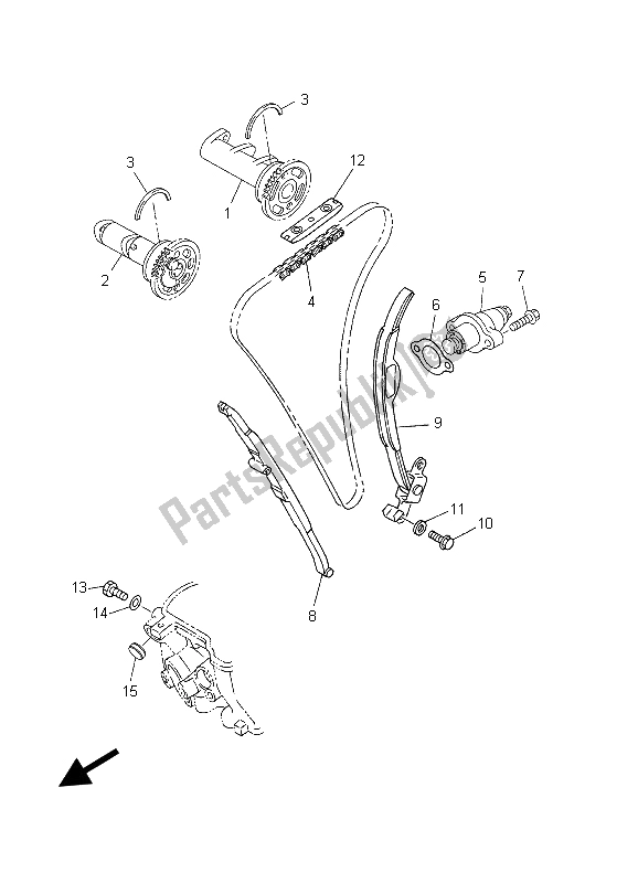 Todas las partes para árbol De Levas Y Cadena de Yamaha YZ 450F 2003