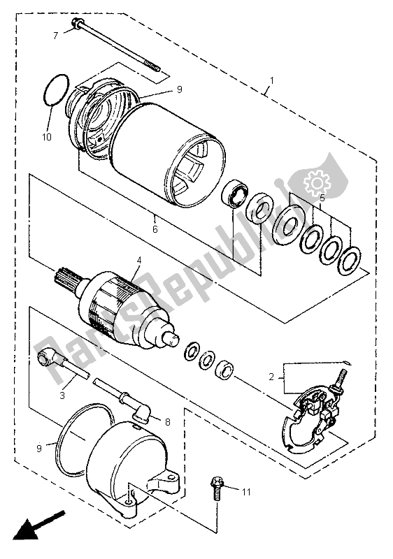 Todas las partes para Motor De Arranque de Yamaha YZF 600R Thundercat 1998