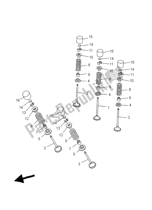 All parts for the Valve of the Yamaha WR 250F 2007