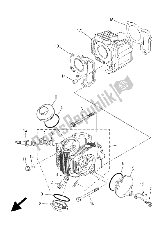 Tutte le parti per il Testata del Yamaha TT R 90E 2005