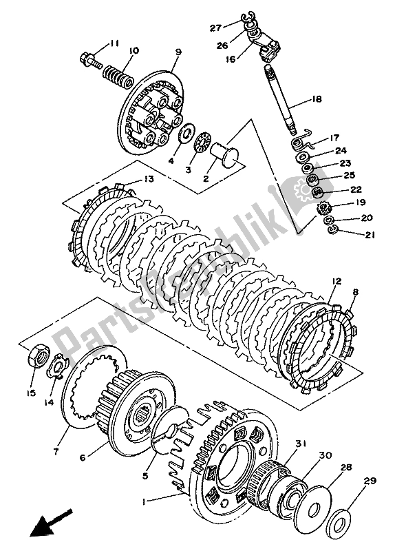 Toutes les pièces pour le Embrayage du Yamaha XTZ 750 Supertenere 1993