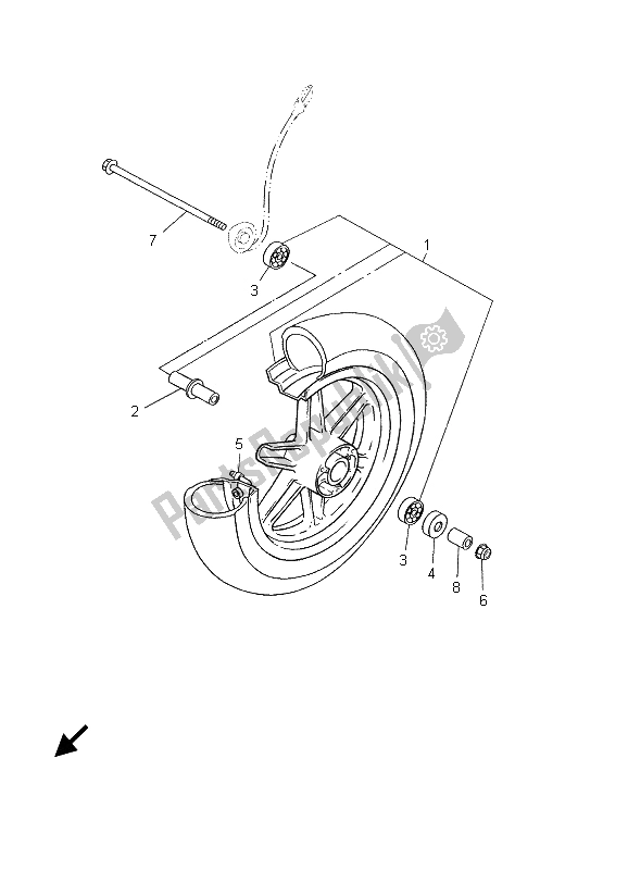Tutte le parti per il Ruota Anteriore del Yamaha CS 50R AC JOG 2006