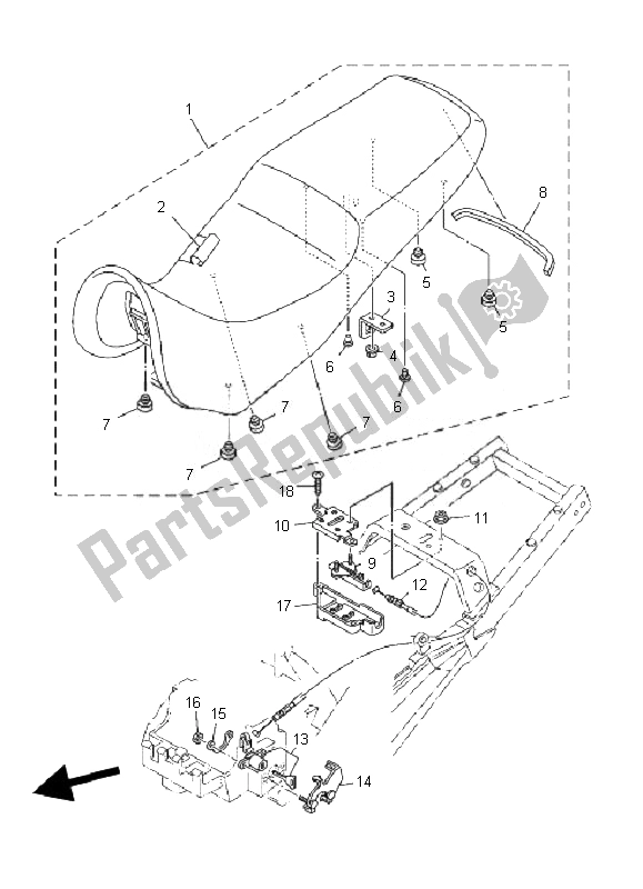 Todas las partes para Asiento de Yamaha TDM 900 2007