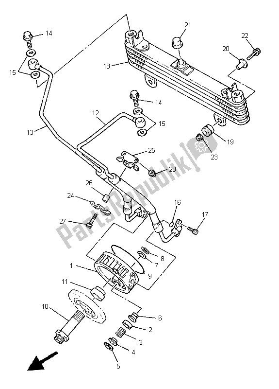 Tutte le parti per il Radiatore Dell'olio del Yamaha XJ 900S Diversion 1997