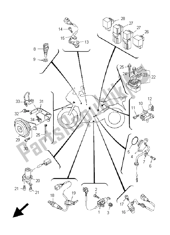 Todas las partes para Eléctrico 2 de Yamaha TDM 900 2005