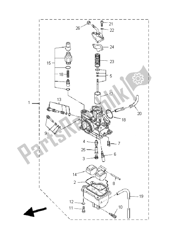 Alle onderdelen voor de Carburator van de Yamaha TT R 90E 2007