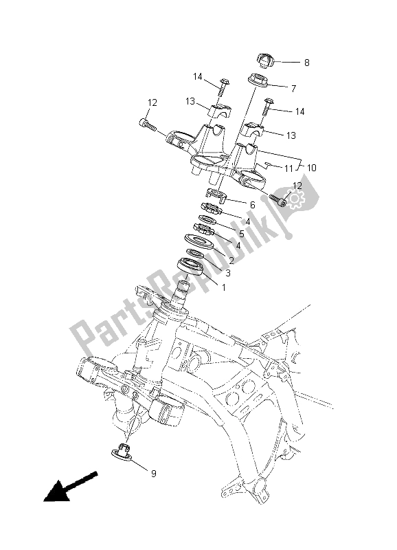 Todas las partes para Direccion de Yamaha XT 1200Z Tenere 2012