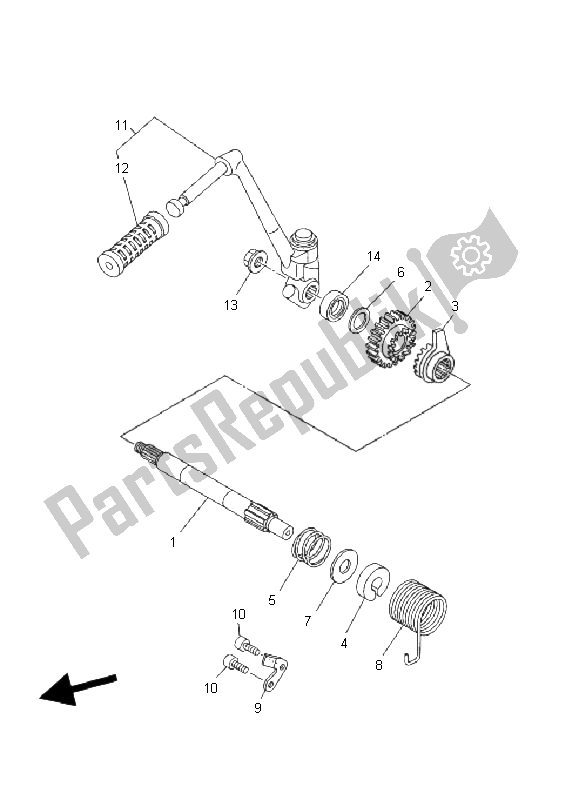 All parts for the Starter of the Yamaha T 135 FI Crypton X 2011