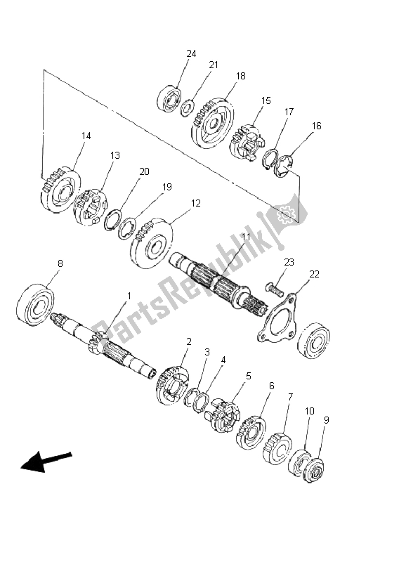 Toutes les pièces pour le Transmission du Yamaha YFM 250 Bear Tracker 2X4 2002