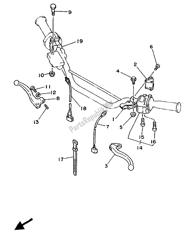 All parts for the Handle Switch & Lever of the Yamaha XTZ 750 Supertenere 1992