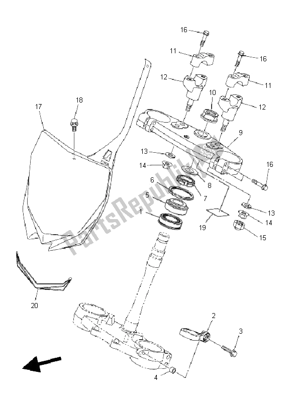 Toutes les pièces pour le Pilotage du Yamaha YZ 450F 2011