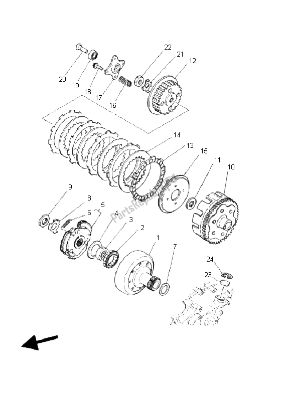 All parts for the Clutch of the Yamaha YFM 250 Bear Tracker 2X4 2003