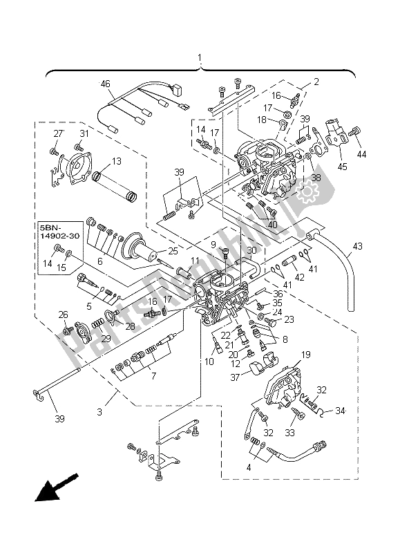 Todas las partes para Carburador de Yamaha XVS 650A Dragstar Classic 1999