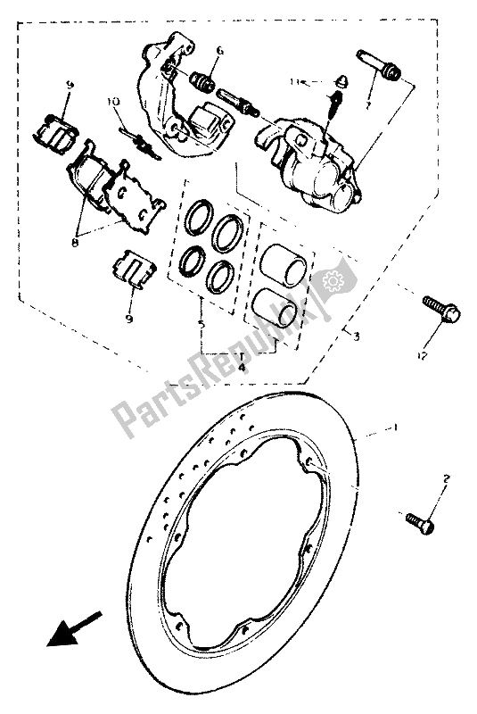 Tutte le parti per il Pinza Freno Anteriore del Yamaha XJ 600N 1994