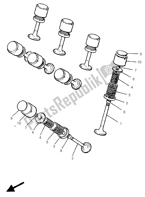 All parts for the Valve of the Yamaha XJ 600N 1995