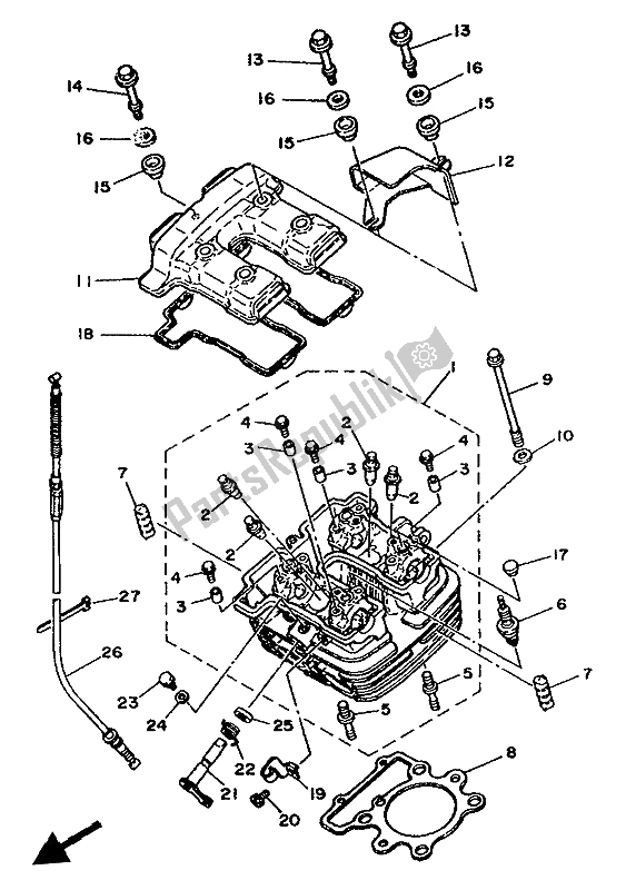 Todas las partes para Cabeza De Cilindro de Yamaha XT 350 1992