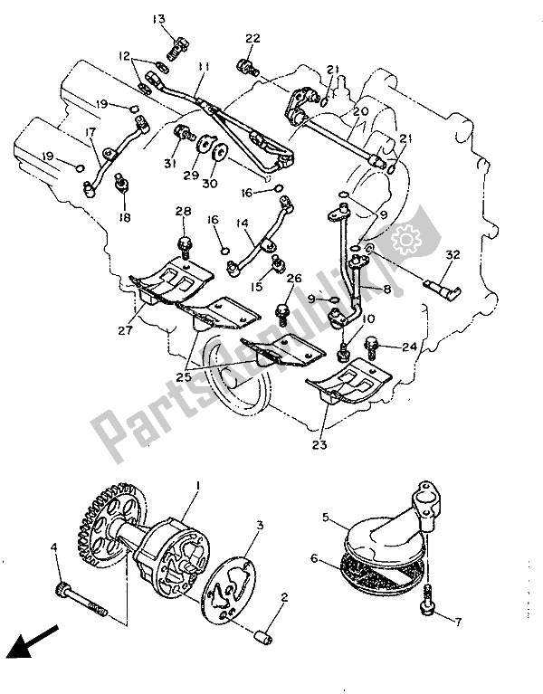 Toutes les pièces pour le La Pompe à Huile du Yamaha FZ 750 1987