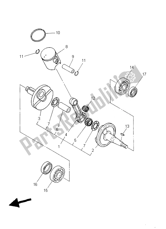 All parts for the Crankshaft & Piston of the Yamaha YZ 85 SW LW 2010