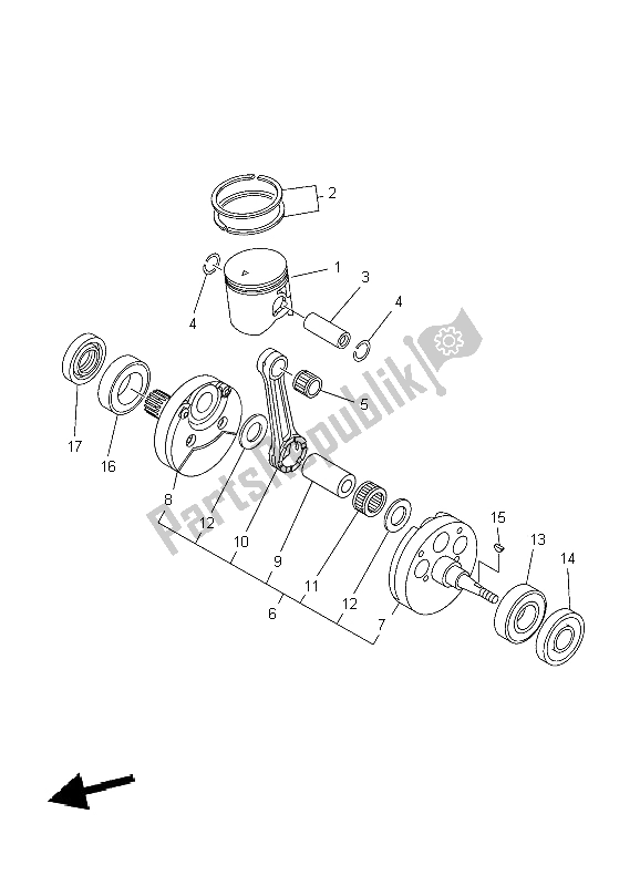 Tutte le parti per il Albero Motore E Pistone del Yamaha YZ 250 2004