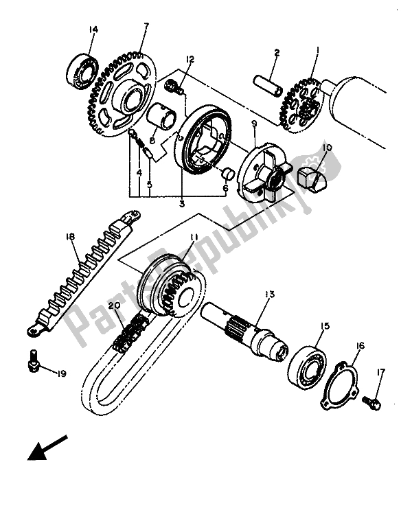 Toutes les pièces pour le Entrée du Yamaha FZ 750 1987