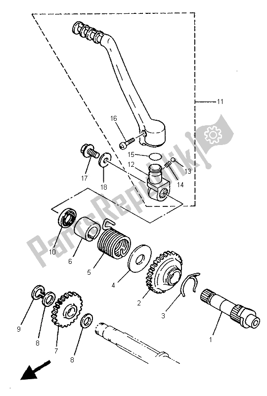 All parts for the Starter of the Yamaha WR 250Z 1996