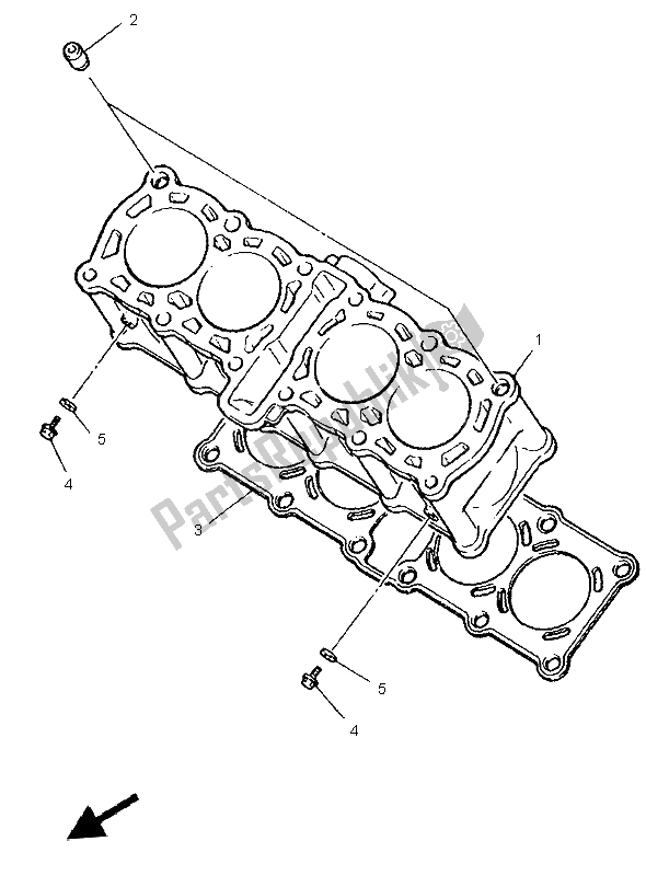 Toutes les pièces pour le Cylindre du Yamaha YZF 600R Thundercat 1997