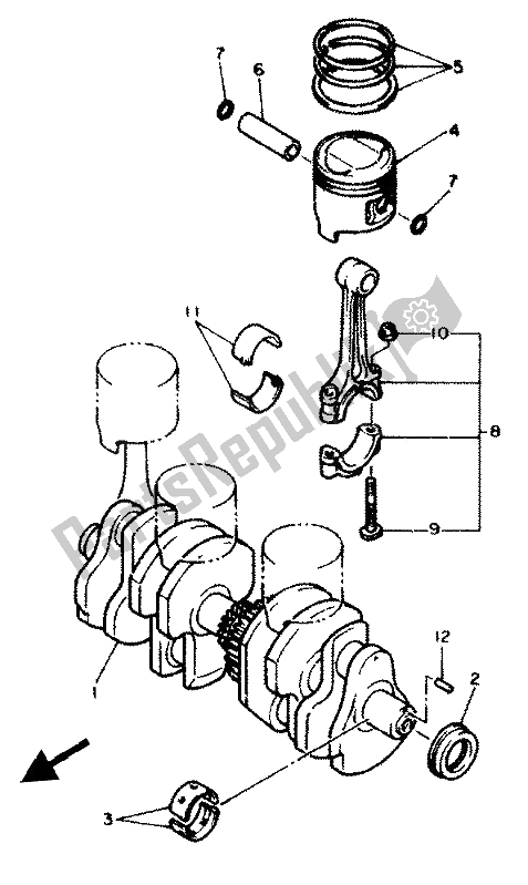 All parts for the Crankshaft & Piston of the Yamaha XJ 600N 1994