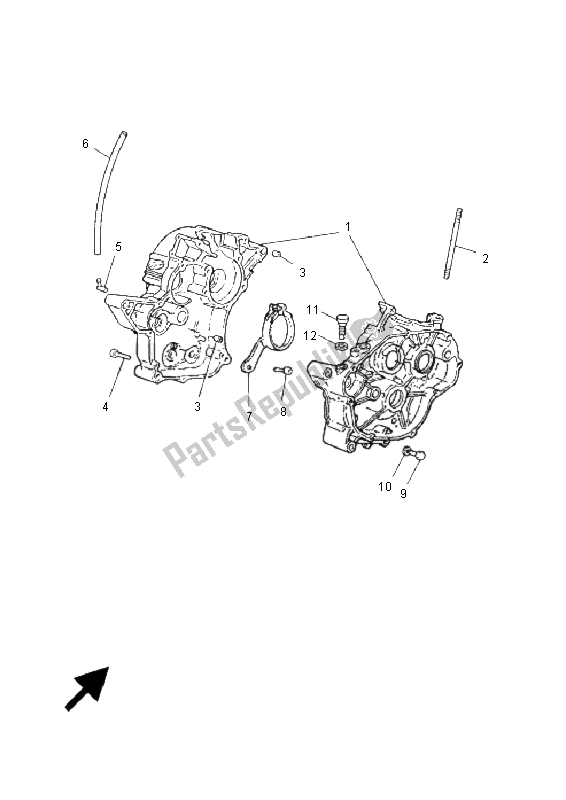 All parts for the Crankcase of the Yamaha TZR 50 2011