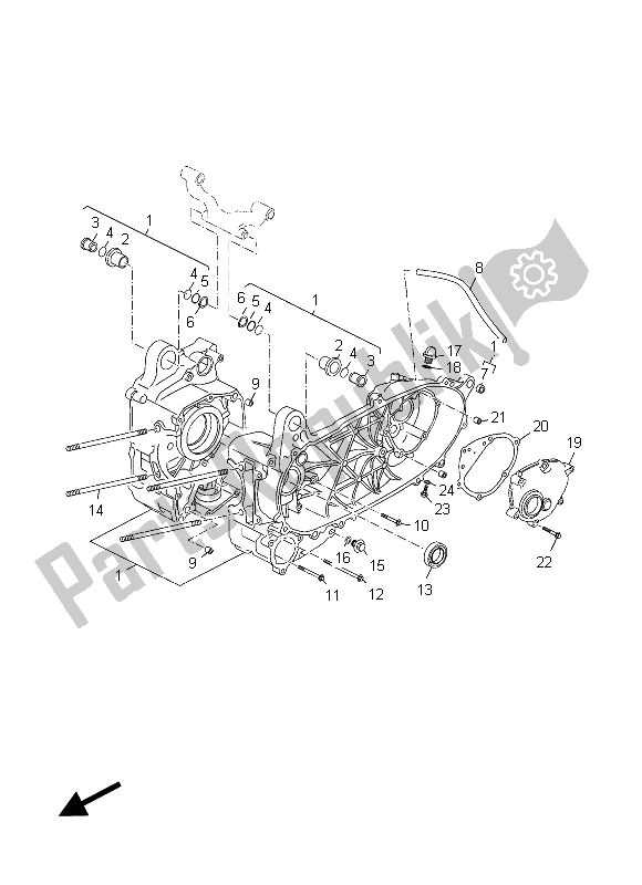 All parts for the Crankcase of the Yamaha YP 125R 2015