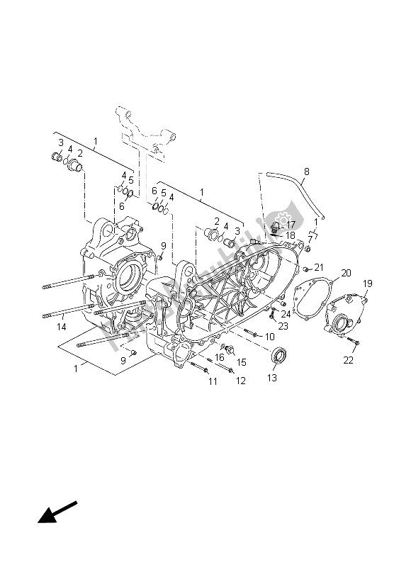 All parts for the Crankcase of the Yamaha YP 125R 2015