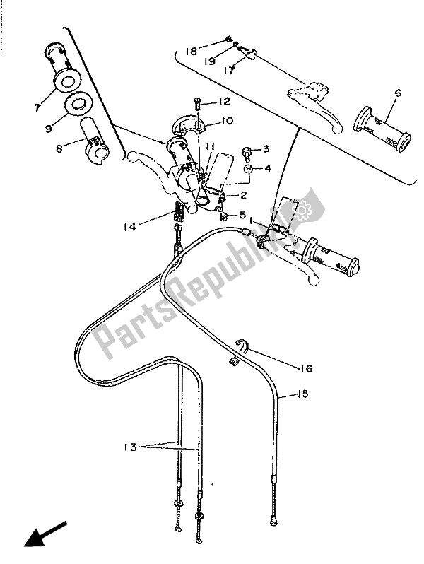 Toutes les pièces pour le Poignée Et Câble De Direction du Yamaha TZ 250 1989