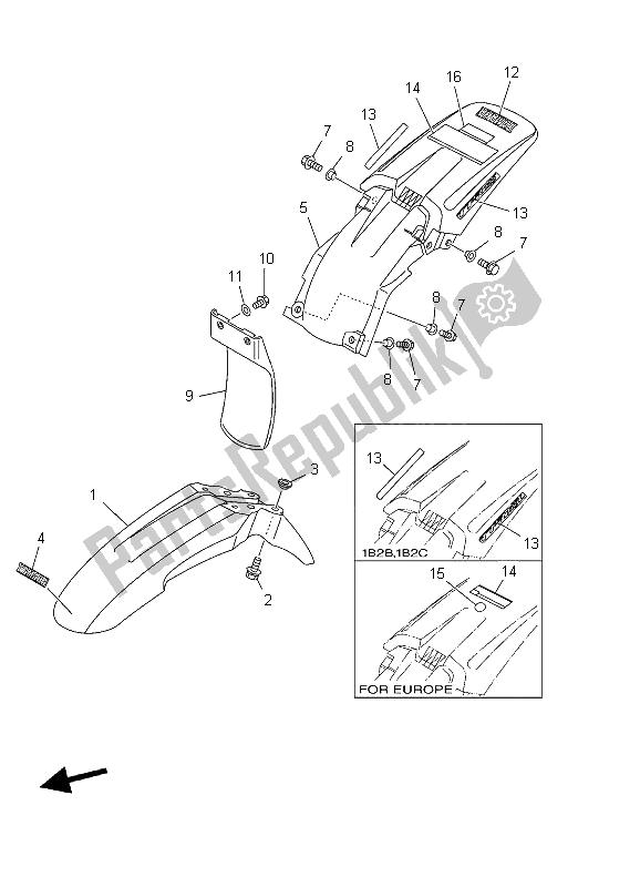 All parts for the Fender of the Yamaha TT R 125 SW LW 2006