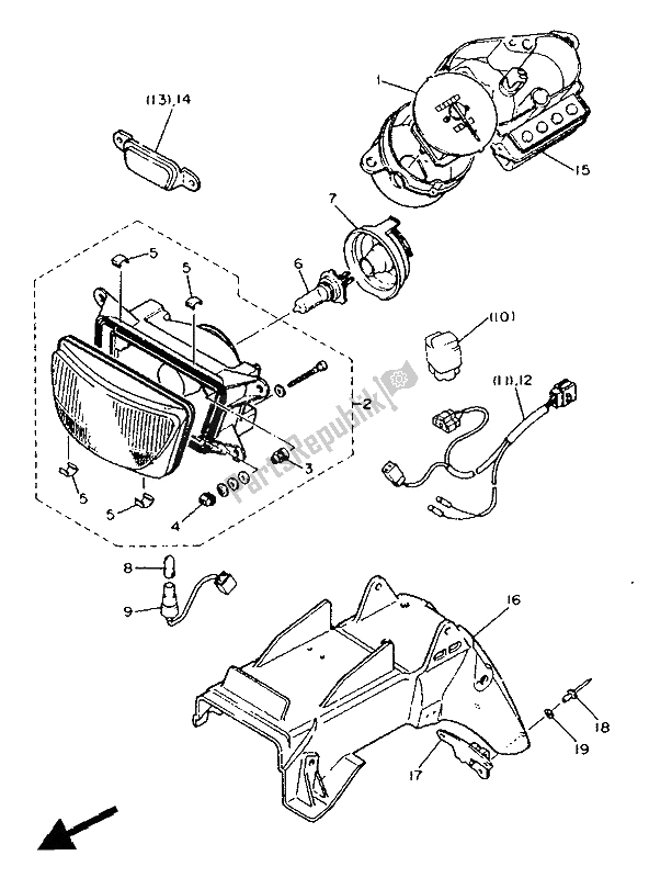 Toutes les pièces pour le Alternatif (pour Le Royaume-uni) du Yamaha FZR 600 Genesis 1991