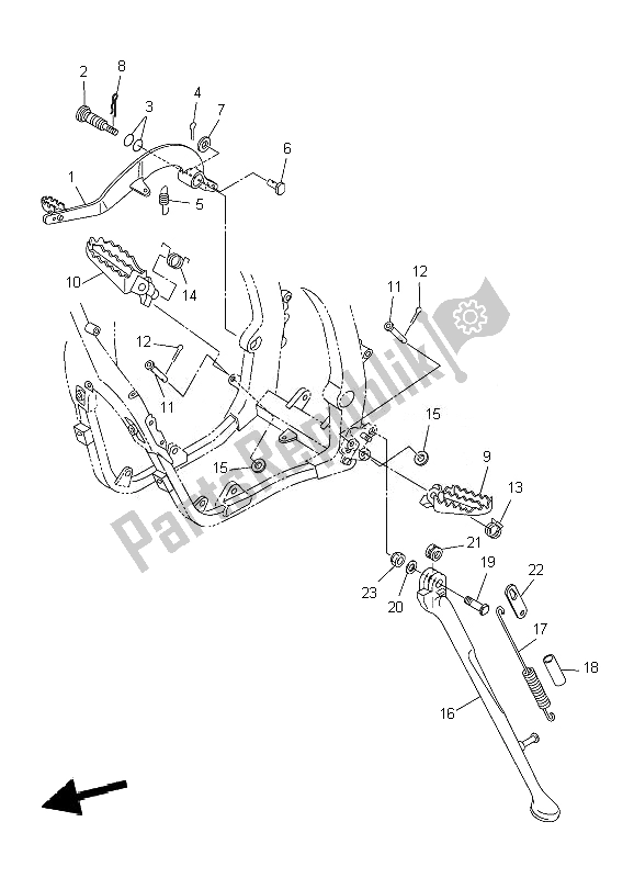 Toutes les pièces pour le Support Et Repose-pieds du Yamaha WR 450F 2007