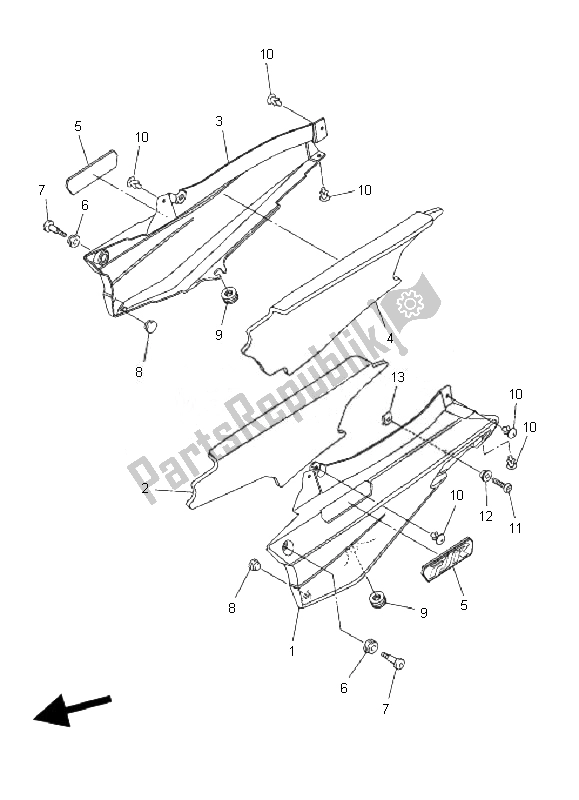 Todas las partes para Cubierta Lateral de Yamaha FJR 1300 AS 2007