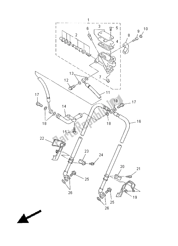 Toutes les pièces pour le Maître-cylindre Avant du Yamaha XVZ 13 TF Royal Star Venture 1300 2000