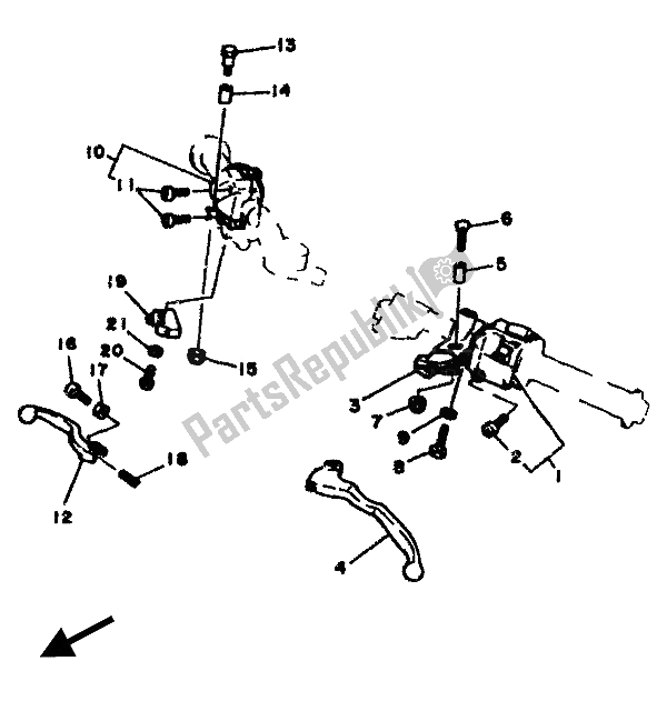 Tutte le parti per il Impugnatura Interruttore E Leva del Yamaha RD 350F 1985