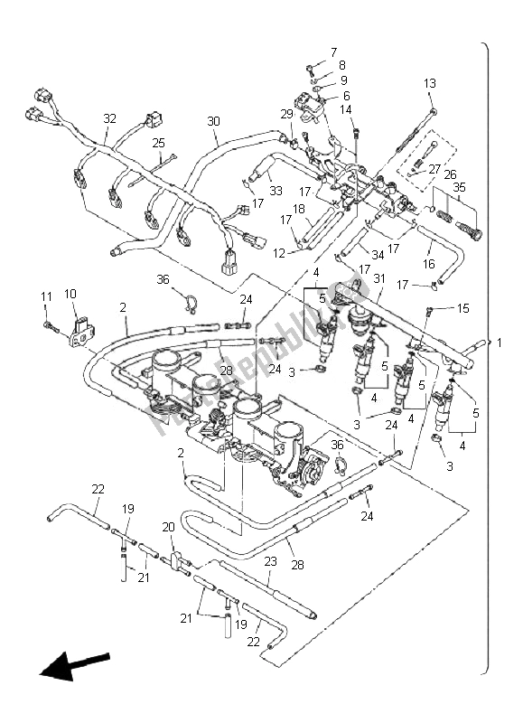 Alle onderdelen voor de Intake 2 van de Yamaha FZ6 N 600 2007