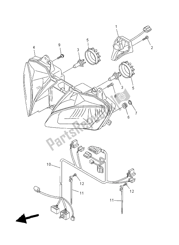 Todas as partes de Farol do Yamaha YZF R6 600 2008