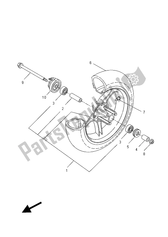 Toutes les pièces pour le Roue Avant du Yamaha YQ 50 Aerox 2012