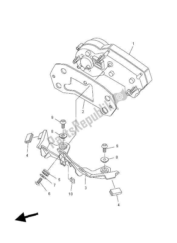 All parts for the Meter of the Yamaha FZ8 N 800 2012