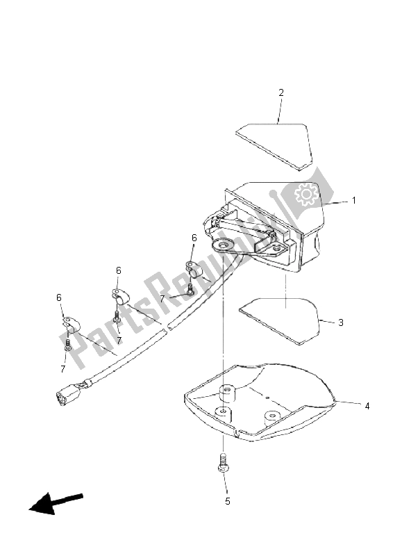 All parts for the Taillight of the Yamaha WR 450F 2008