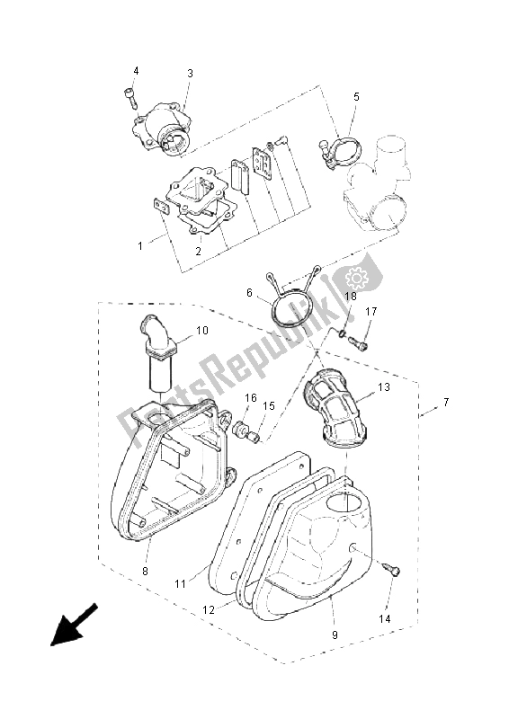 Toutes les pièces pour le Admission (suisse) du Yamaha YQ 50L Aerox Replica 2005