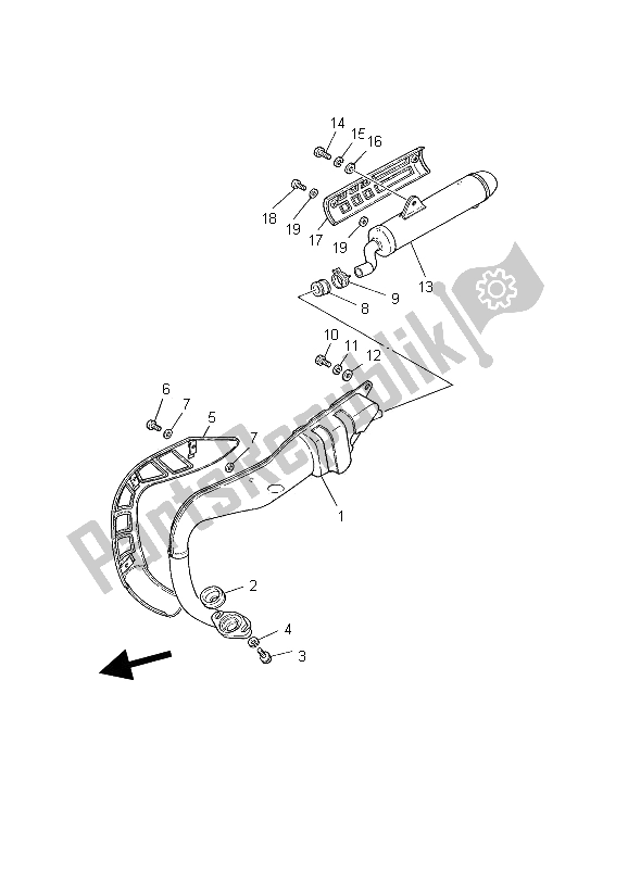 All parts for the Exhaust of the Yamaha PW 80 2006