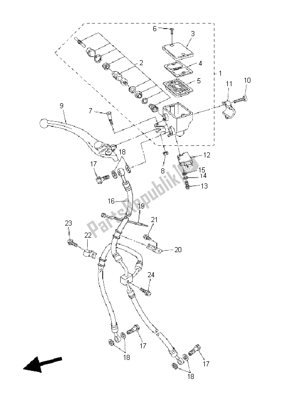 Tutte le parti per il Pompa Freno Anteriore del Yamaha FZ6 S 600 2006