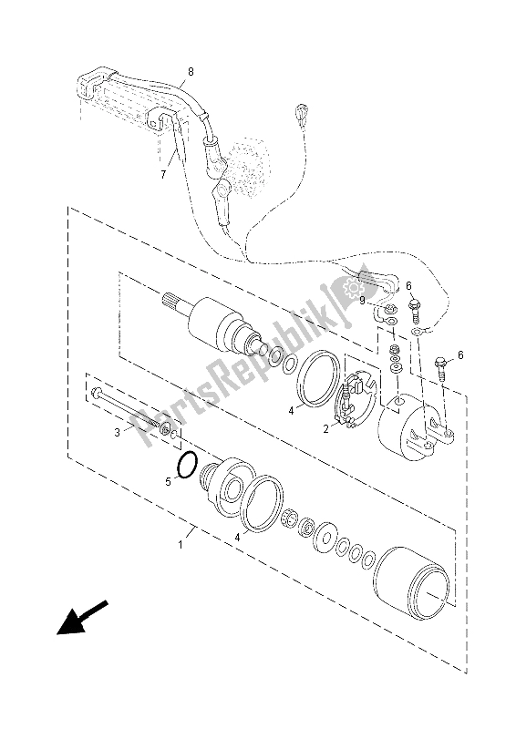 All parts for the Starting Motor of the Yamaha YP 250R MBL2 2015