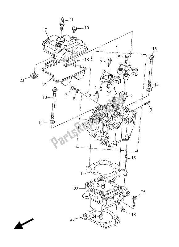 All parts for the Cylinder of the Yamaha WR 250F 2015